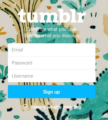 Tumblr Signup Form